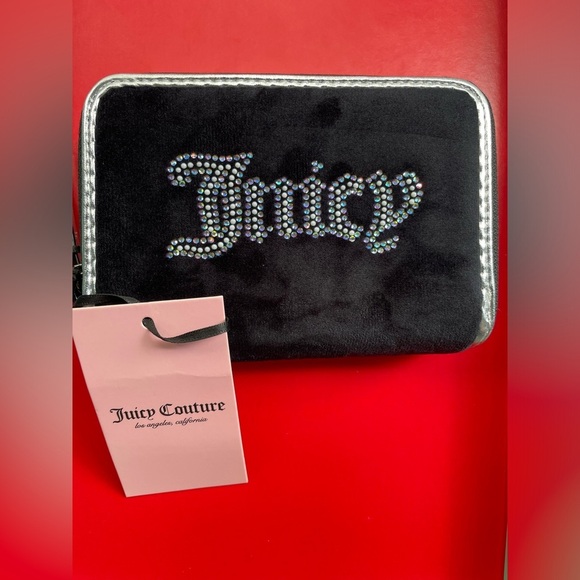 Juicy Couture Wallet,Juicy Couture Black Wallet with Silver Rhinestone Logo - Picture 12 of 15